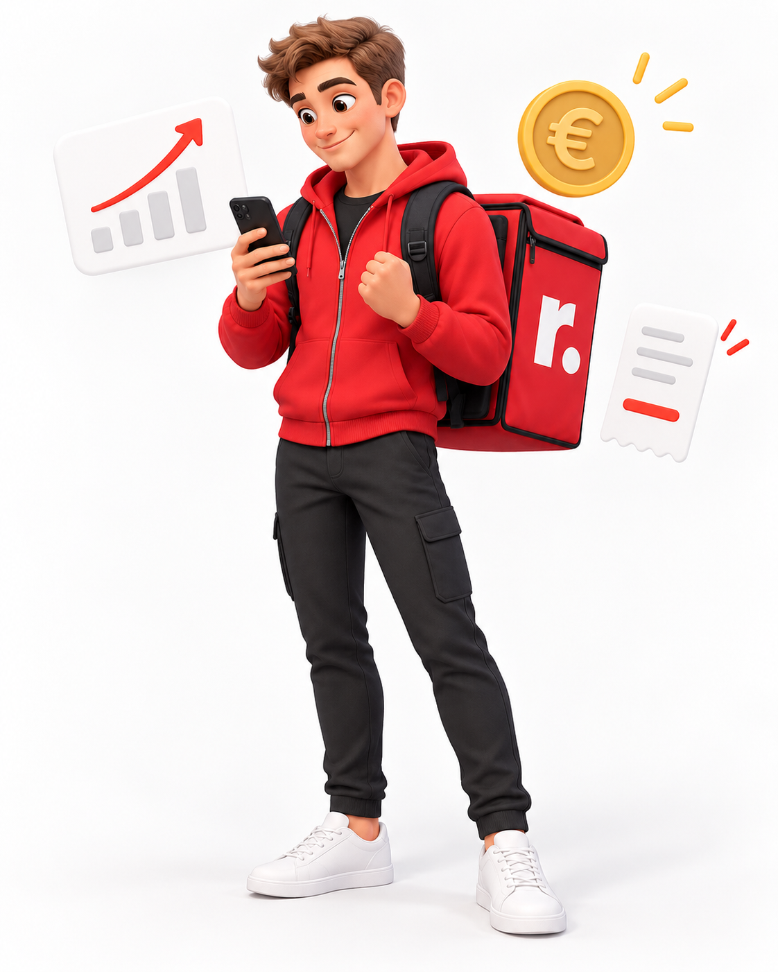 Dostavljač prati zaradu na mobitelu