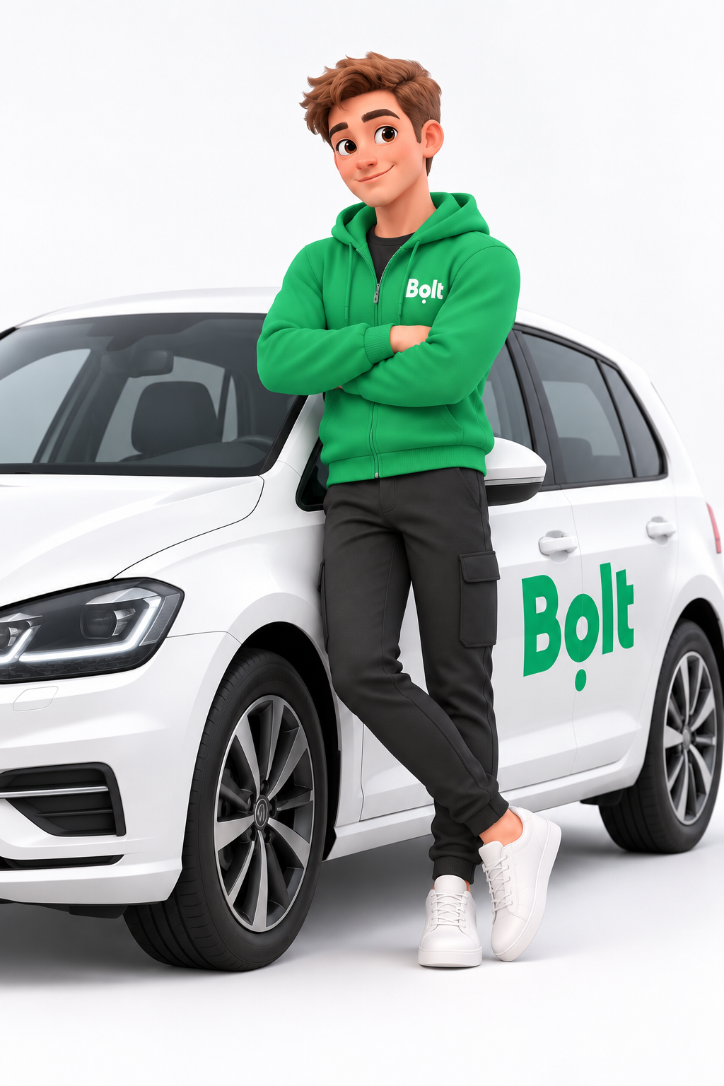 Vozač uz automobil